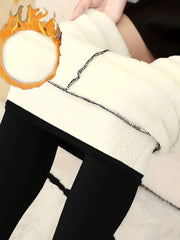 Solid Fleece Leggings High Rise Tummy Control