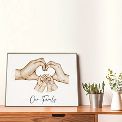 Family Wall Decor Canvas Artwork Hand-Painted Family Gift