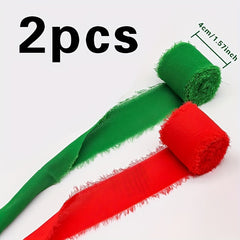 2pcs Christmas Ribbon DIY Christmas Tree Decorations Home Decor