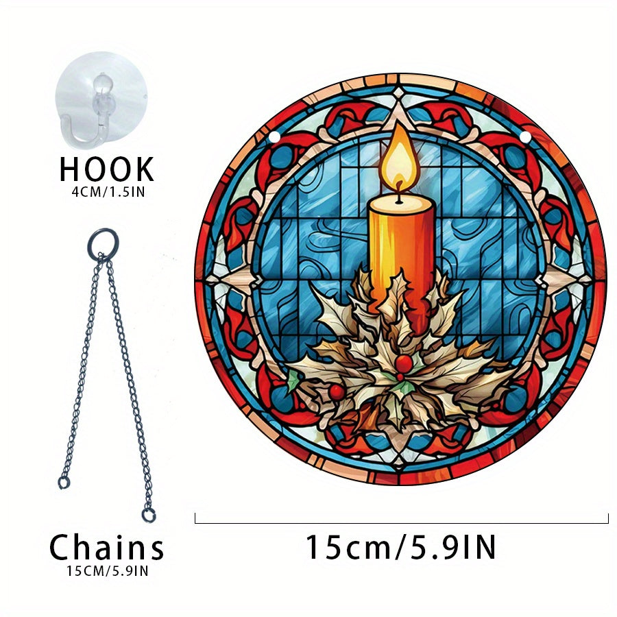 Christmas Acrylic Window Decoration Element Fire Candle Christmas Tree