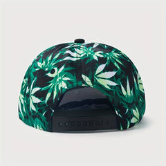 Leaf Print Snapback Hats Unisex Lightweight Adjustable Cap