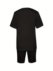 Casual Two piece Set T shirt & Workout Shorts Women's Clothing