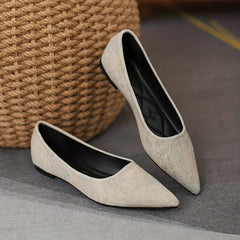 Women's Solid Denim Flat Shoes Casual Slip On Shoes