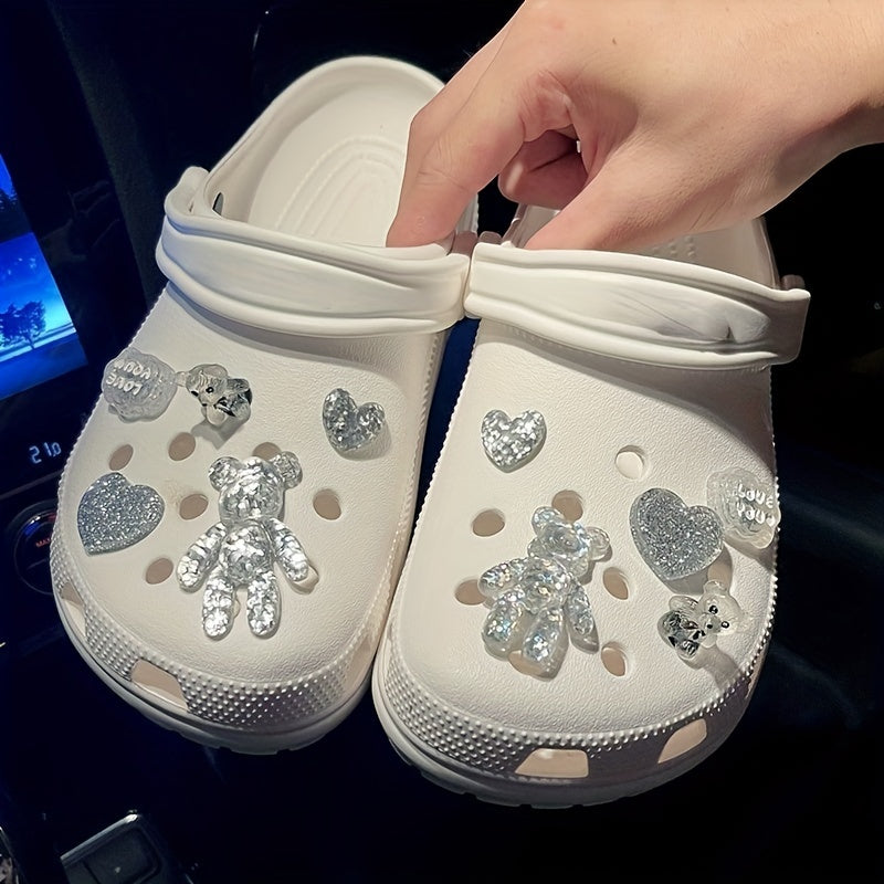 10pcs BlingBling Bear Shoe Charms Set for Sandals