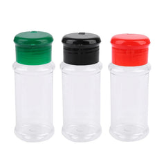 3pcs Plastic Jars With Sifter Caps For Seasoning Storage 100ml