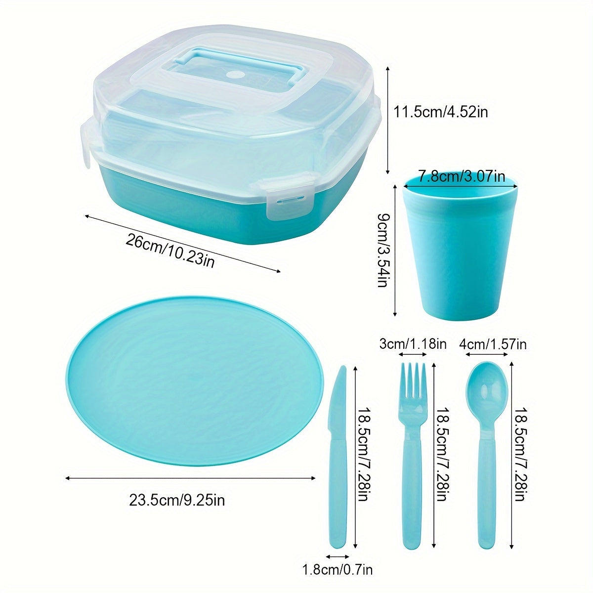 21pcs Outdoor Picnic Cutlery Set with Storage Box