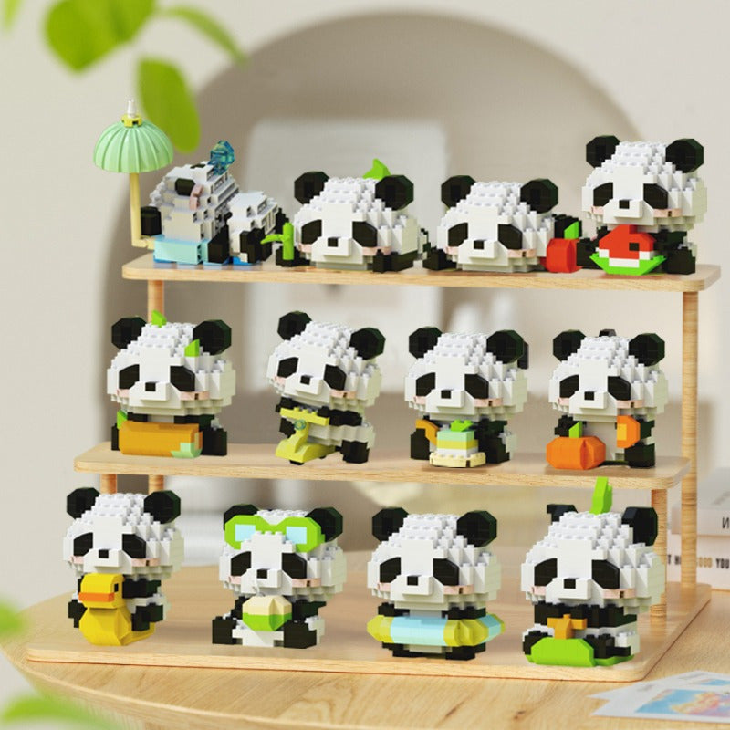 12pcs Panda Blocks Building Set - Ideal Gift for Halloween, Thanksgiving