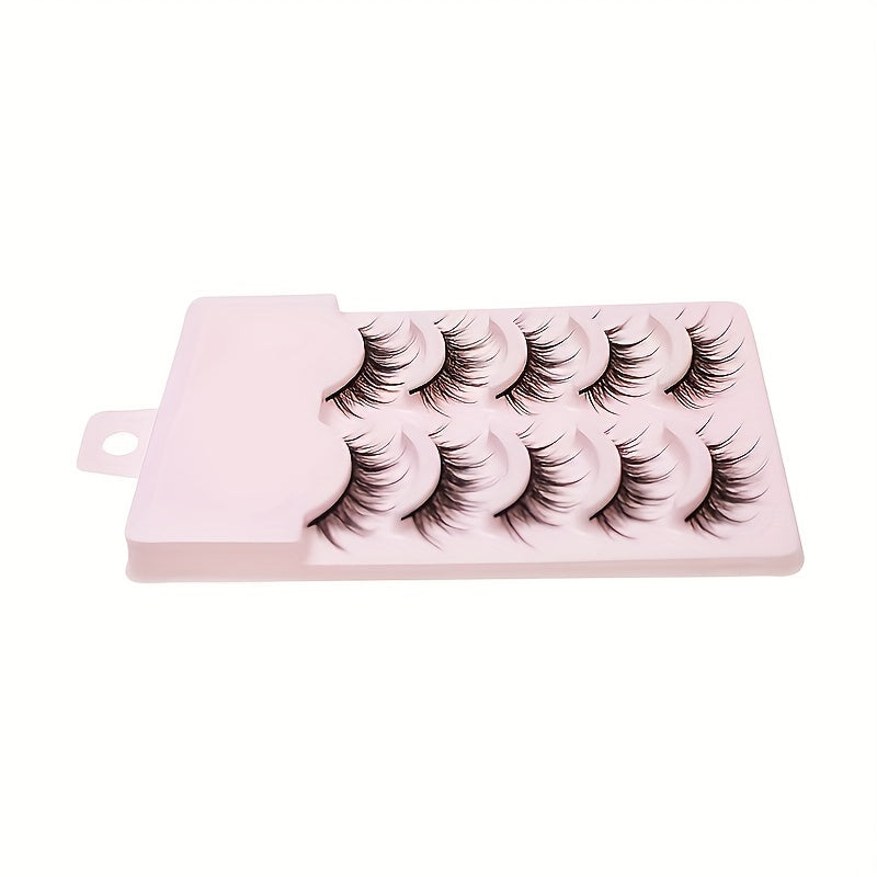 5 Pairs Manga Eyelashes 3D False Lashes Fluffy Cross Wispy Extension Makeup