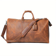 Men's Leather Travel Duffle Bag Vintage Large Capacity Fitness Gym Bag
