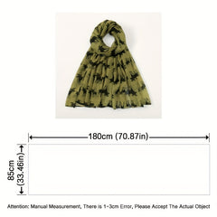 Animal Printed Yarn Scarf Long Sunscreen Shawl Breathable Warm