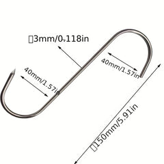 4pcs Stainless Steel S Hooks Hanging Meat Salami Ham Duck Hooks