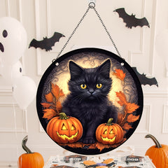Acrylic Halloween Ghost Pumpkin Round Window Hanging Pendant