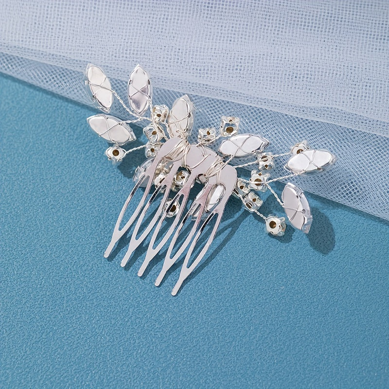 Crystal Bride Wedding Hair Comb with Rhinestone Accents