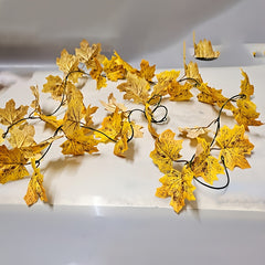 Autumn Maple Leaves and Rattan Door Hanging Decor