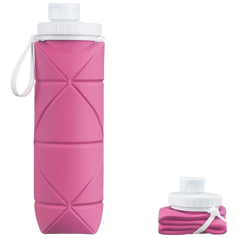 600ml Collapsible Water Bottle Leakproof Heat Resistant Silicone Travel Bottle