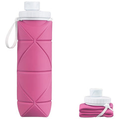 600ml Collapsible Water Bottle Leakproof Heat Resistant Silicone Travel Bottle