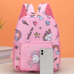 Kids Unicorn Rainbow Pattern Backpack & Crossbody Bag Set