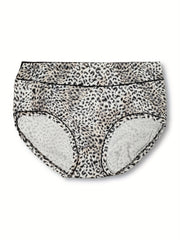 4 Pack Plus Size Leopard Print Soft Briefs Set