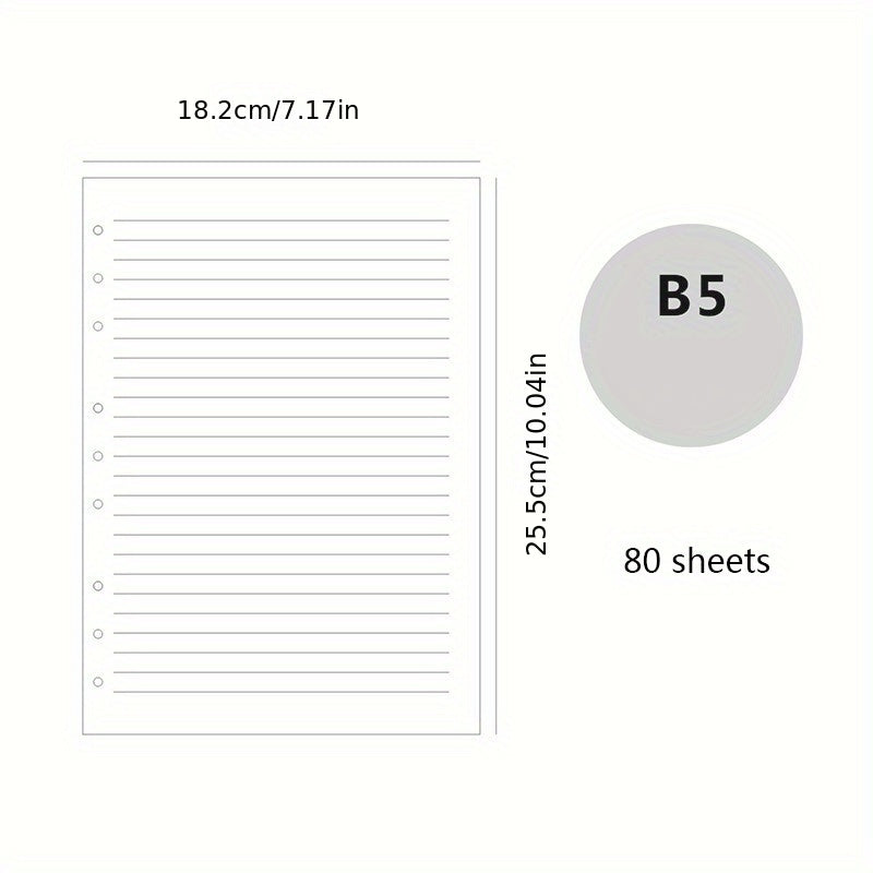80 Sheets B5 Loose Leaf Paper Core Notepad