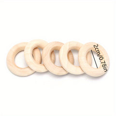 Natural Wood Circles Beads Wooden Ring for DIY Jewelry Making Crafts