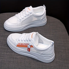 Women's Letter Graphic Lace Up Sneakers Flatform Shoes