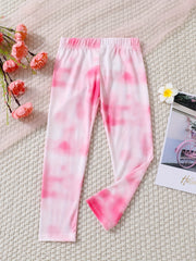 3-Pack Girls Stretchy Legging Pants Polka Dots Tie Dyed Floral Print