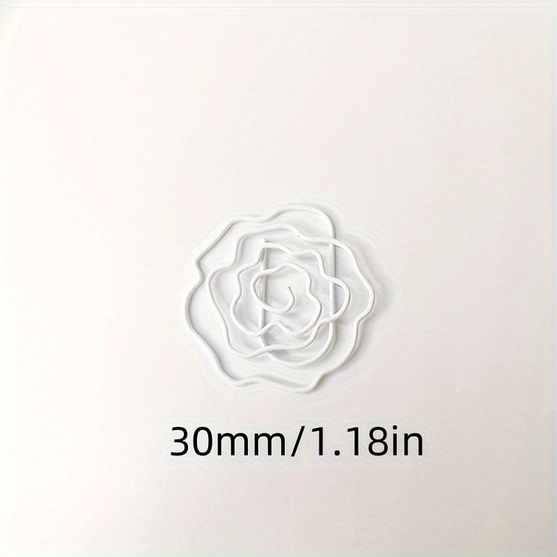 10pcs Rose Paper Clip Metal Bookmark Pocket Clip Styling Paper Clip