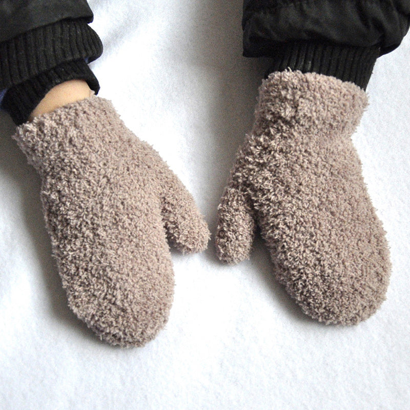 Cozy Thermal Plush Baby Mittens Winter Windproof Gloves