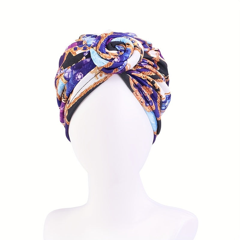 Boho Print Turban Cap Twist Knot Head Wrap Chemo Cap Bandana Ramadan