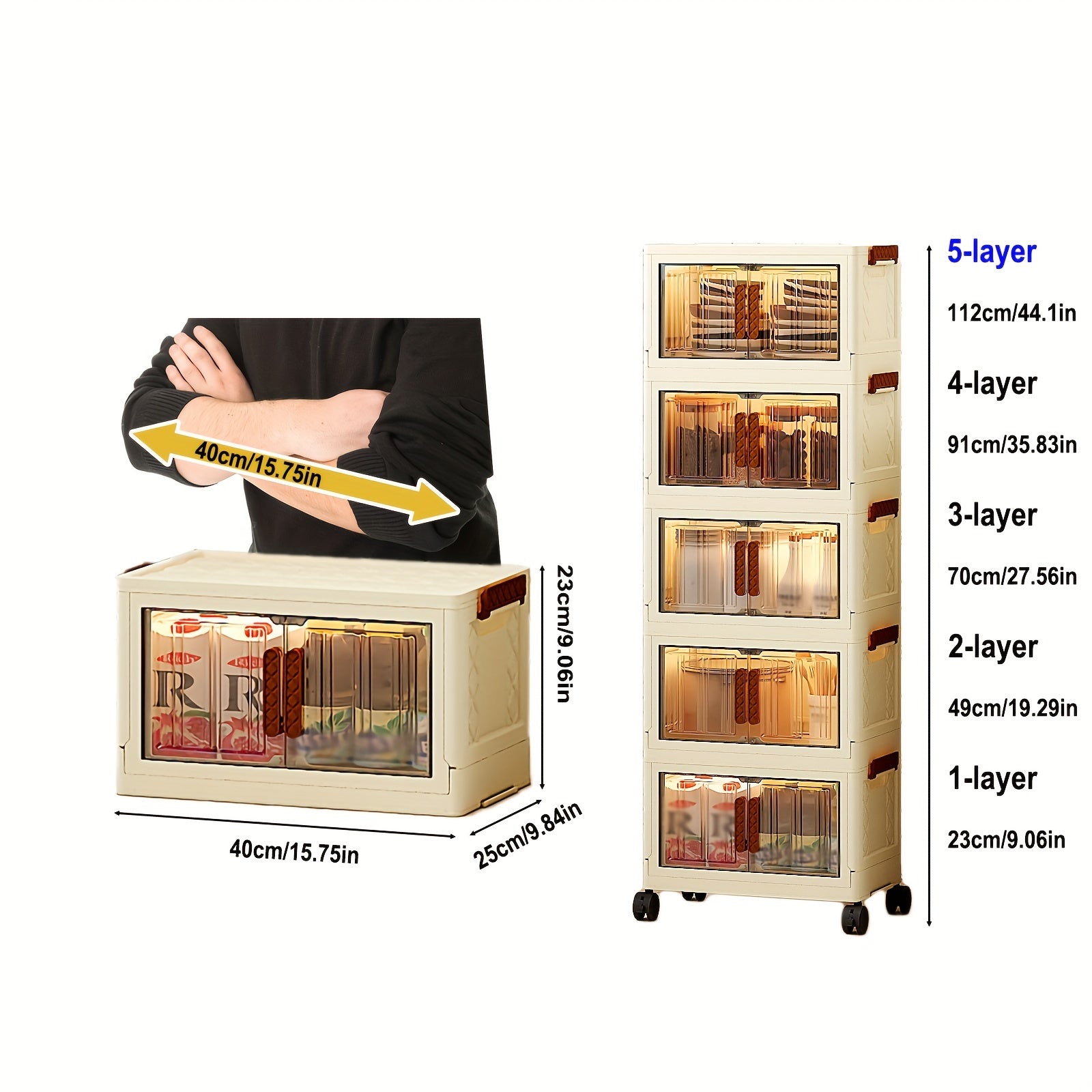 Pretty Foldable Storage Bin Double Door Sundries Storage Box