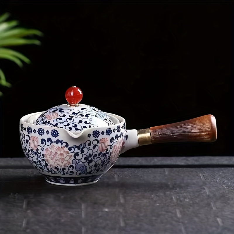 Ceramic Tea Set Flower Printed Tea Pot Household Tea Set