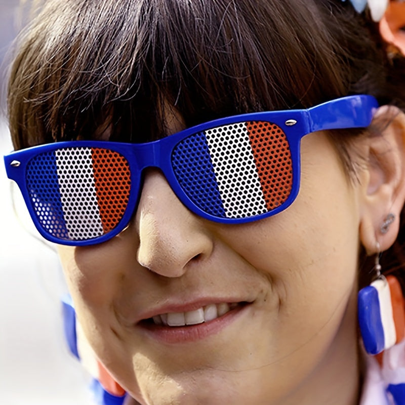 Independence Flag Gift Sunglasses Dark Frame Flag Sticker Sunglasses