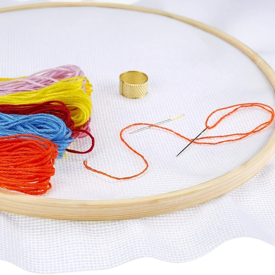 6pcs 4in Bamboo Embroidery Hoops Mini Circle Cross Stitch DIY Craft Supplies