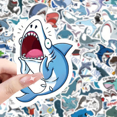 100pcs Small Shark Series Graffiti Stickers Waterproof Decorative Stickers