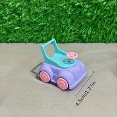 Mini Rolling Doll Cart in Pastel Purple & Teal