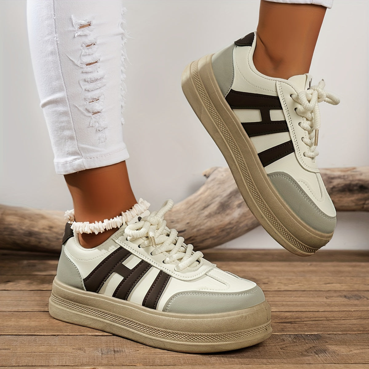 Chunky Mesh Block Sneakers Soft Bottom Shock Absorption