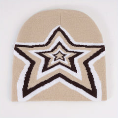 Star Jacquard Candy Beanie Hip Hop Knit Cap Unisex Warm Y2K Couple Hat
