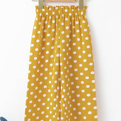 Girls High Elastic Polka Dot Wide Leg Trousers
