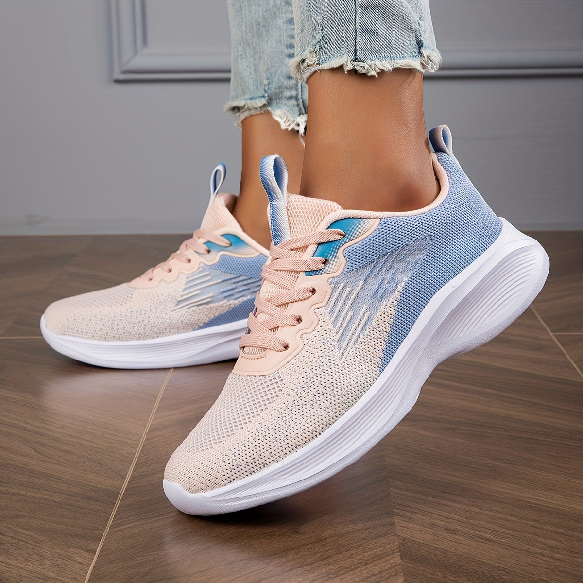 Ombre Soft Thick Sole Shock Absorption Mesh Sneakers