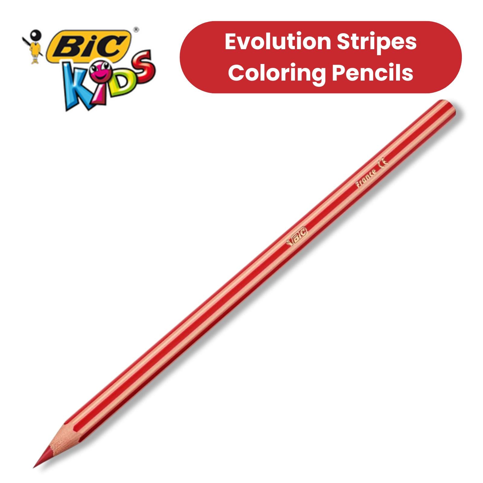 Kids Evolution Stripes Colouring Pencils Assorted 18 Pack