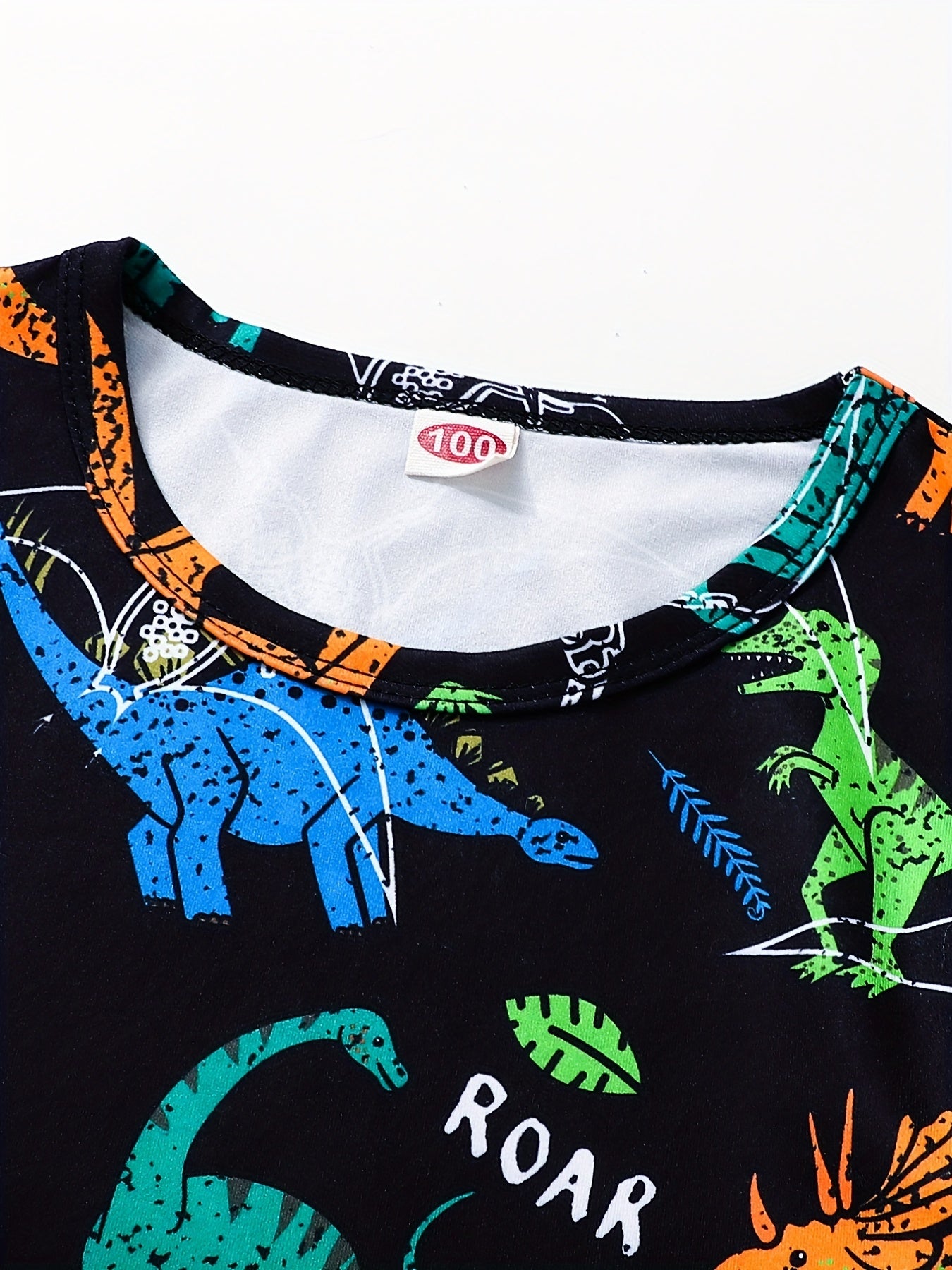2pcs Boys Dinosaur Graphic Print Tee & Shorts Set Summer Kids Clothes