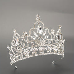 Silver Rhinestone Crown for Bride's Headwear Wedding Jewelry