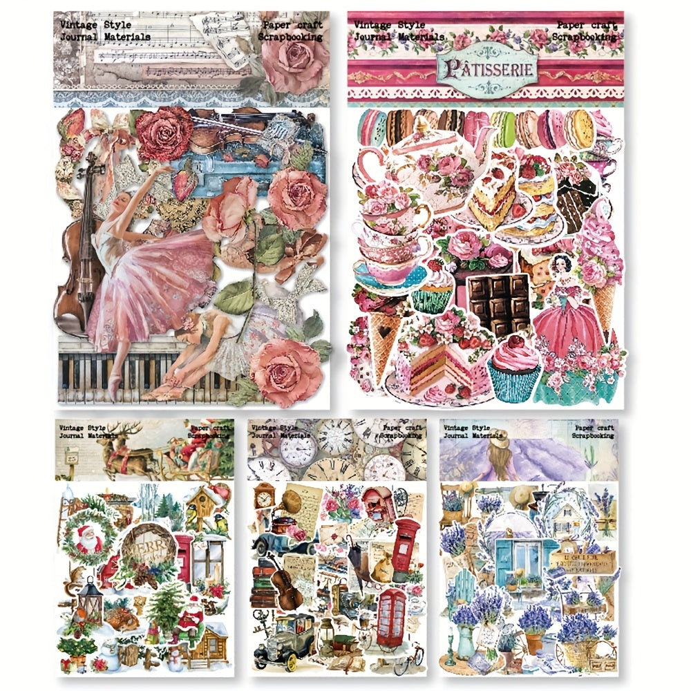 40pcs Vintage Art Stickers for Journaling & Scrapbook DIY