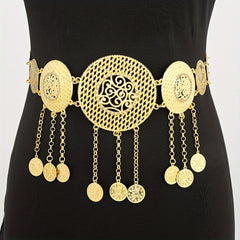 Metal Tassel Round Waist Chain for Dance Party Ethnic Waistband