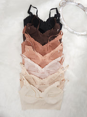 7pcs Solid Push Up Bra Comfy Removable Padded Seamless Anti-sagging Bra