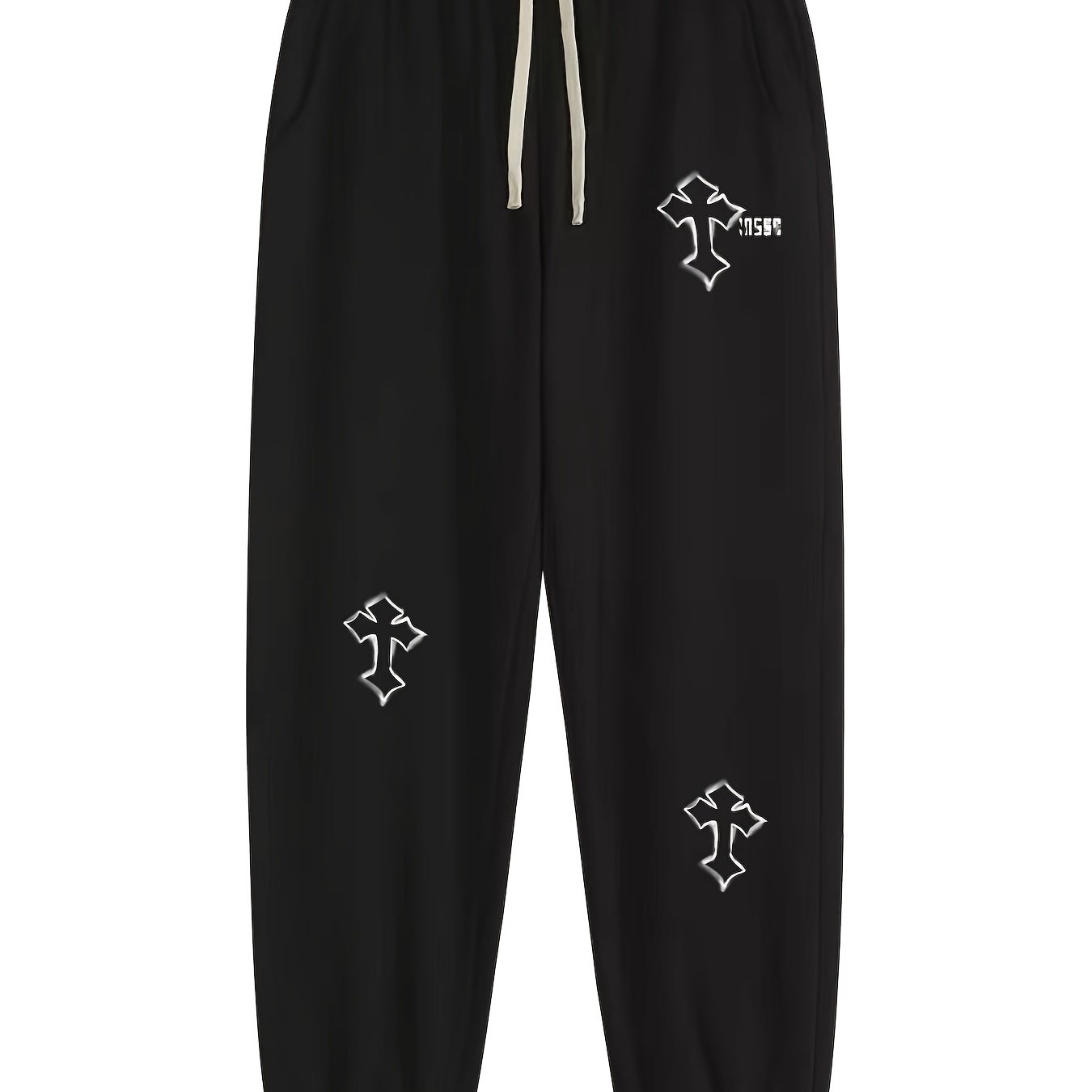 Men's Cross Print Loose Fitted Sweatpants Autumn Casual Pants