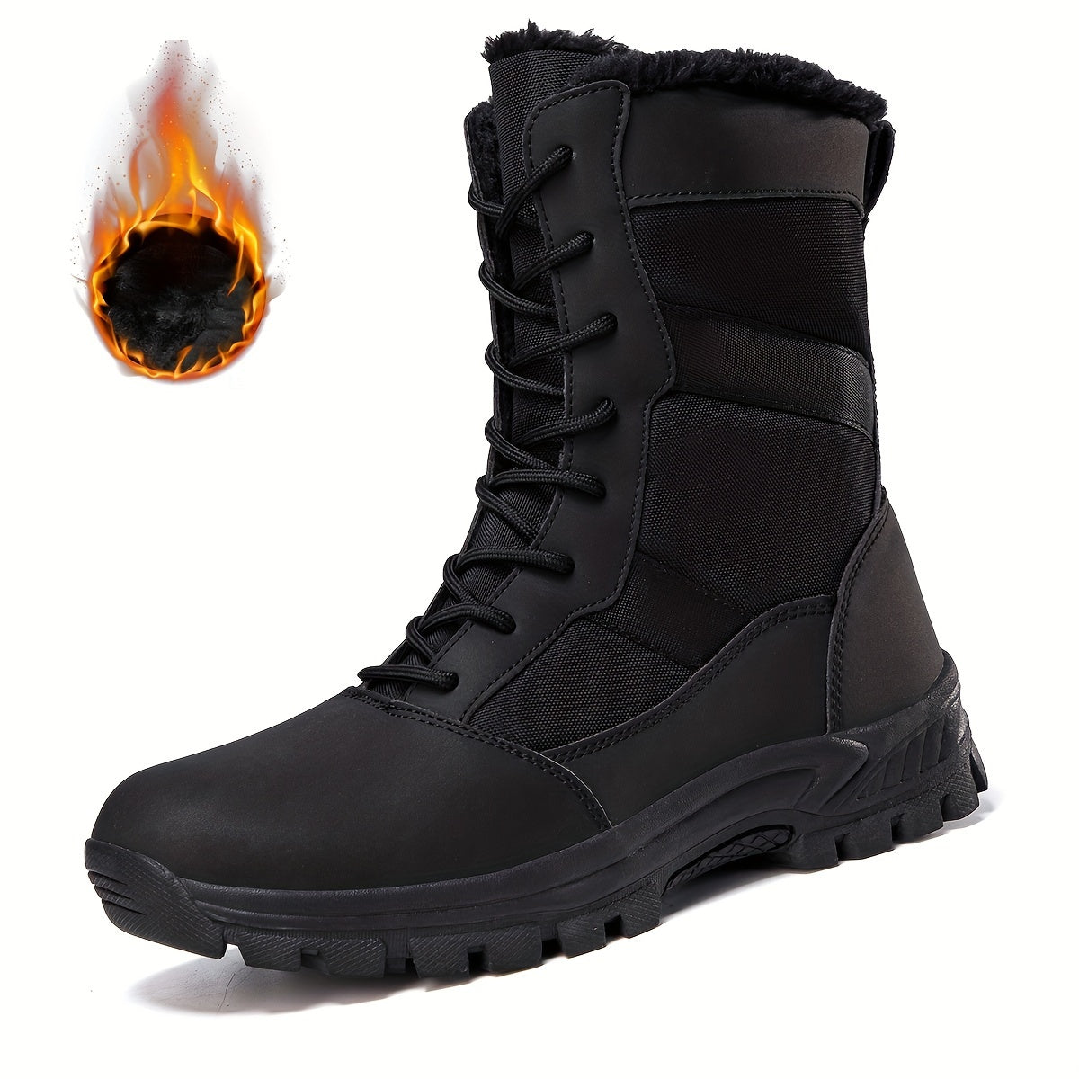 Women's Waterproof Hiking Boots Faux Fur Lined Mid Calf Winter Boots