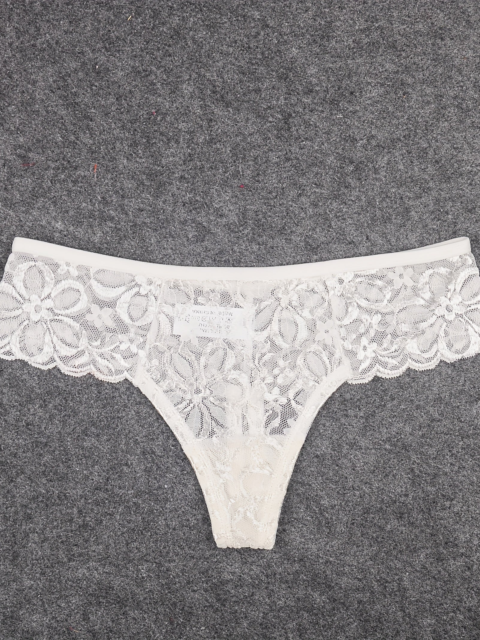 4pcs Floral Lace Thongs Soft & Comfy Stretch Panties Women's Lingerie