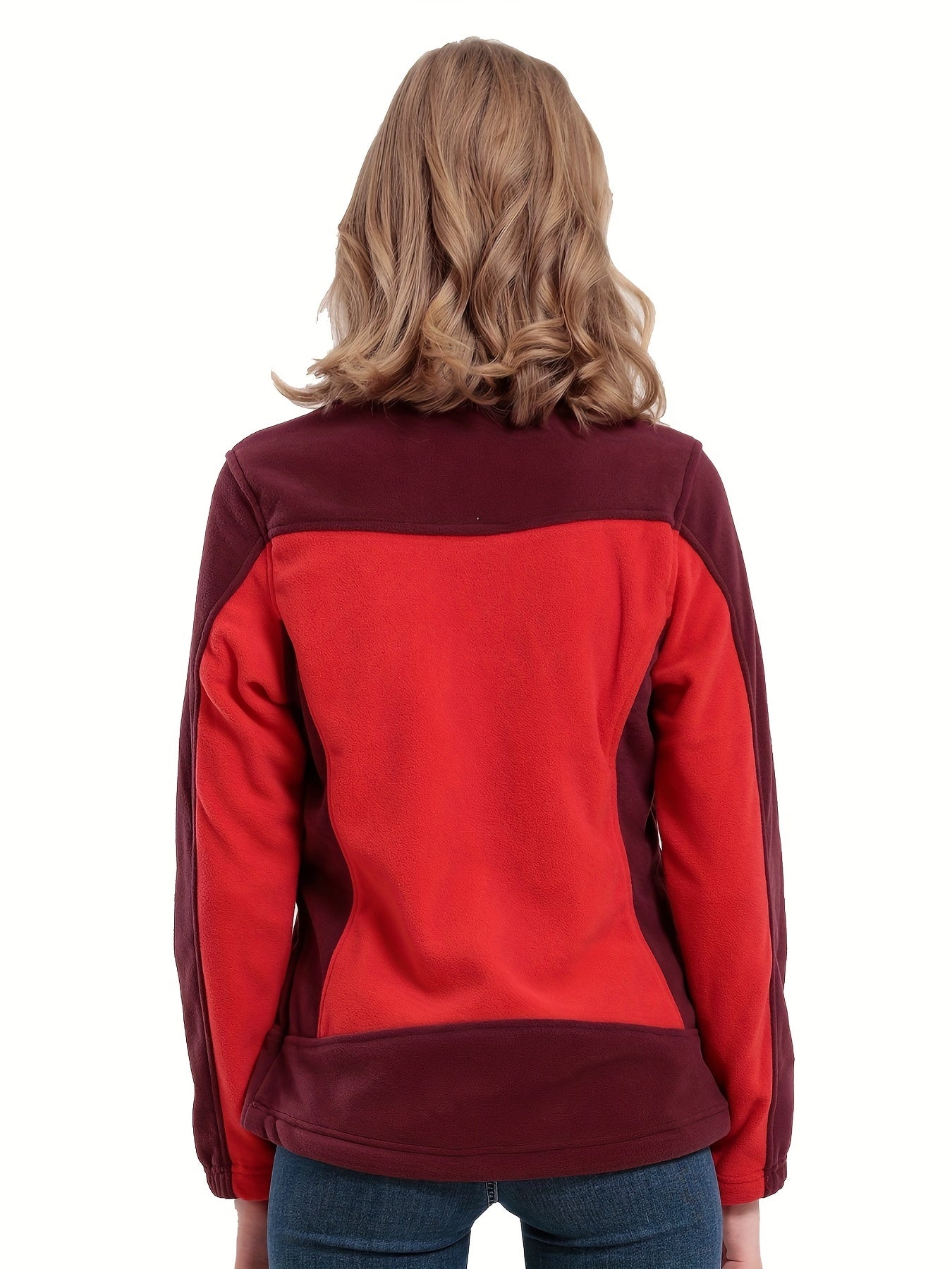 Women's Two Tone Zipper Front Winter Jacket Windproof Soft shell Thermal Coat