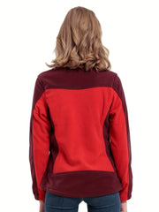 Women's Two Tone Zipper Front Winter Jacket Windproof Soft shell Thermal Coat